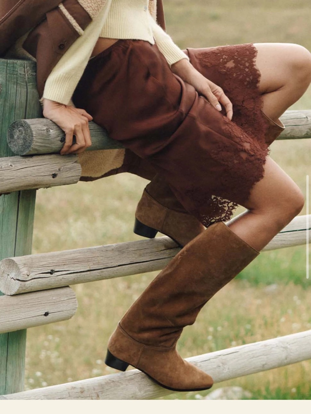 Doen Riviera Boot in tobacco suede leather- size 36